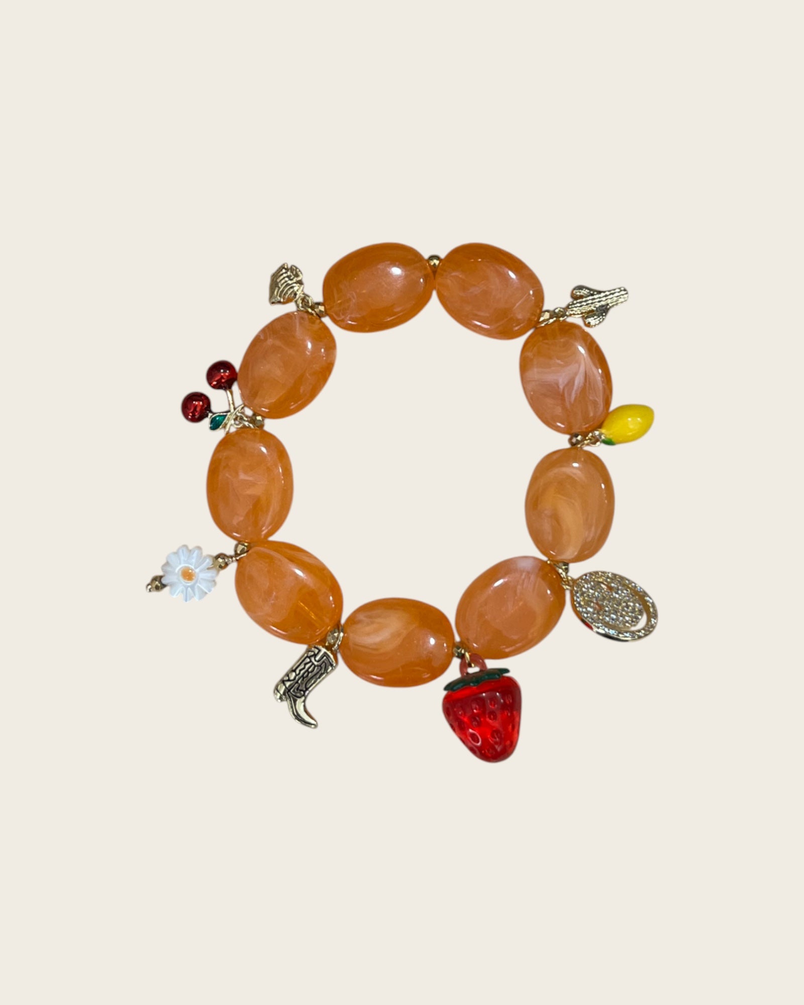 CREATION LOLOTTE - Bracelet perles orange