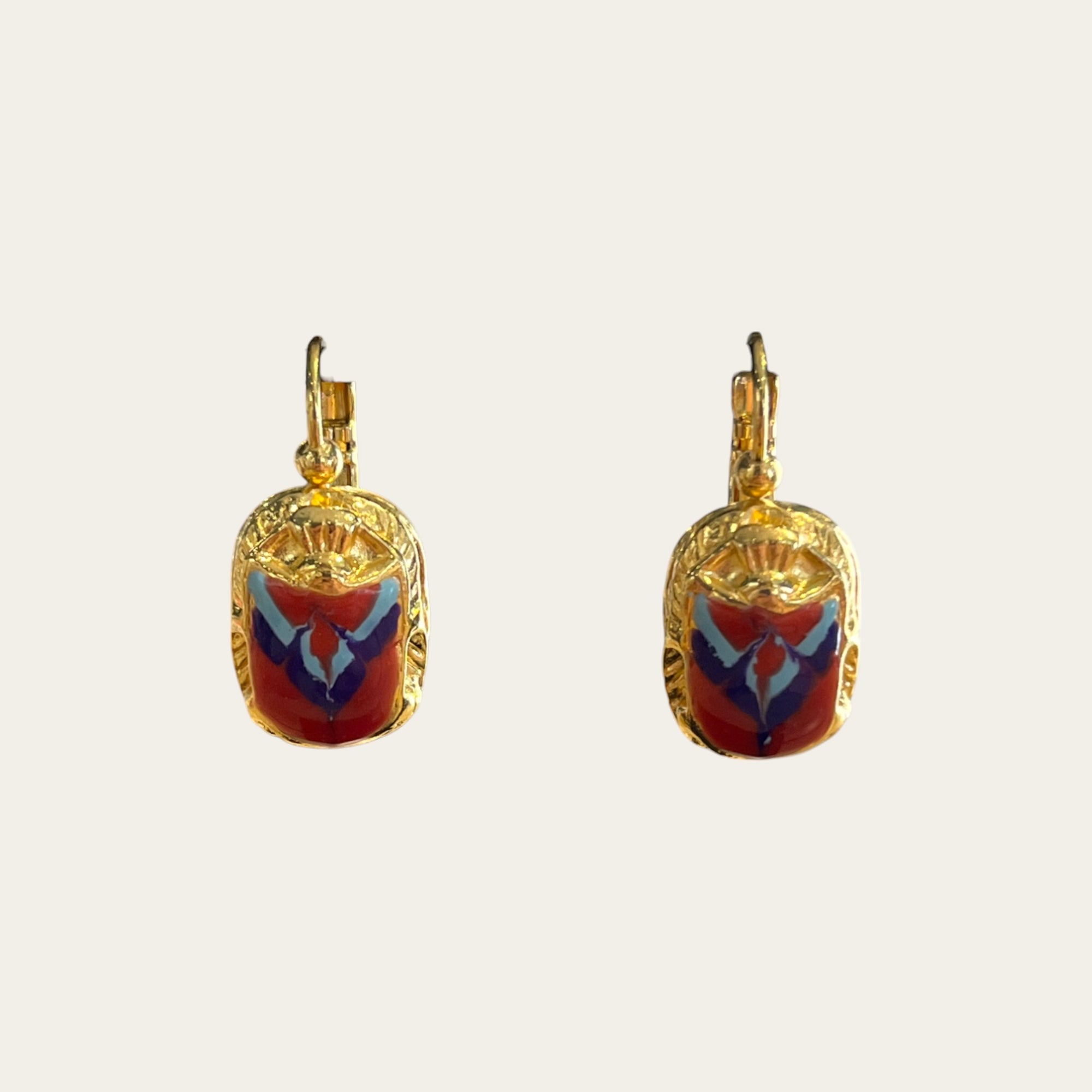 GAS BIJOUX - Boucles d'oreilles SCARAMOUCHE émail dorées
