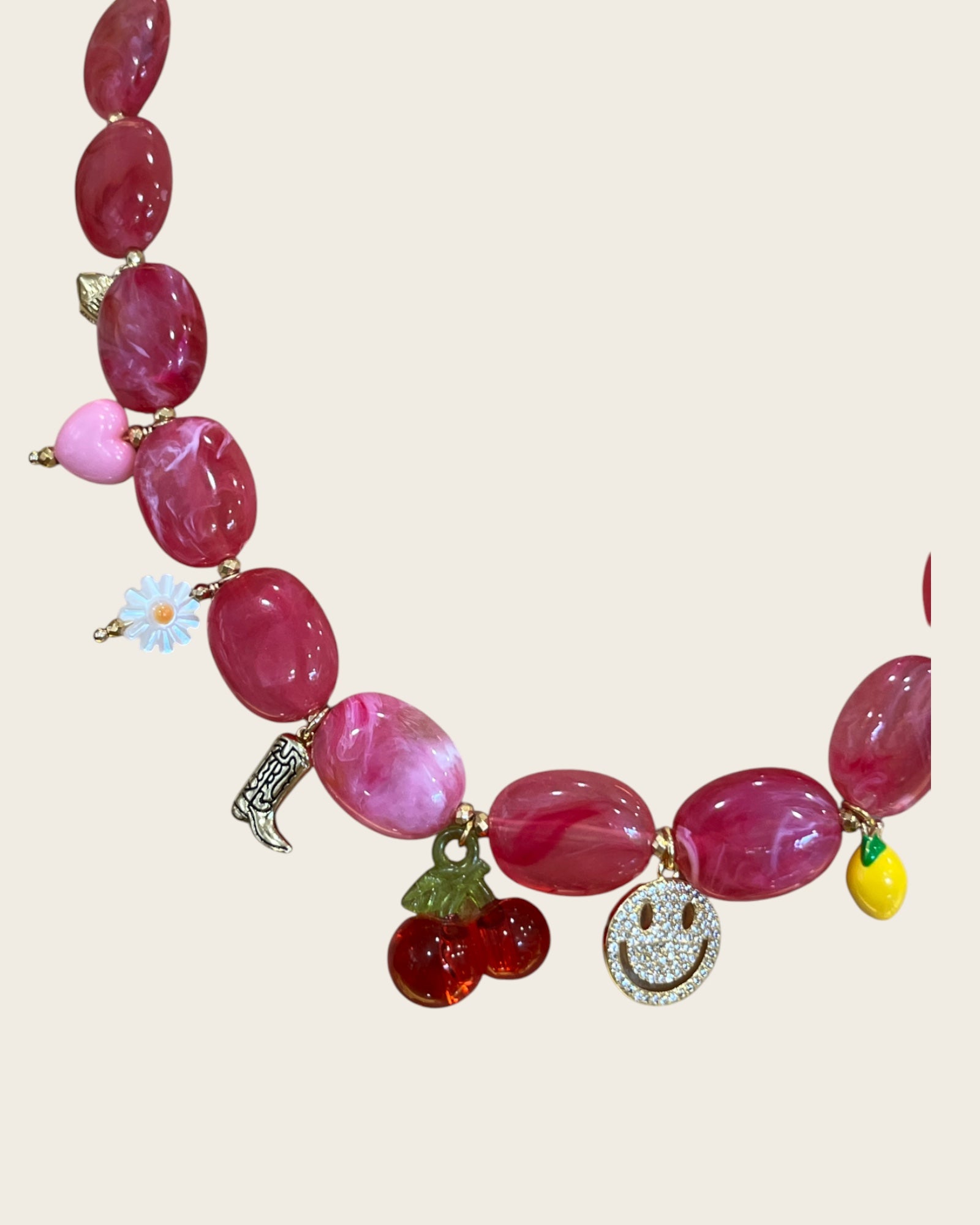 CREATION LOLOTTE - Collier Rose pendentifs