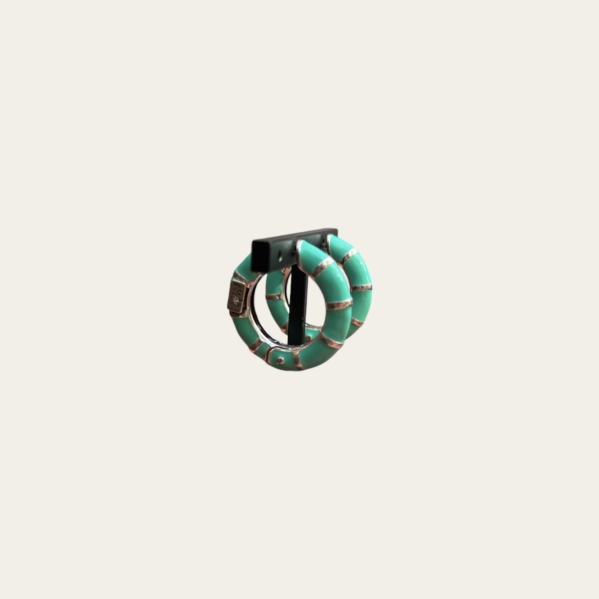 GAS BIJOUX - Bambou Mini Email argentées - Turquoise