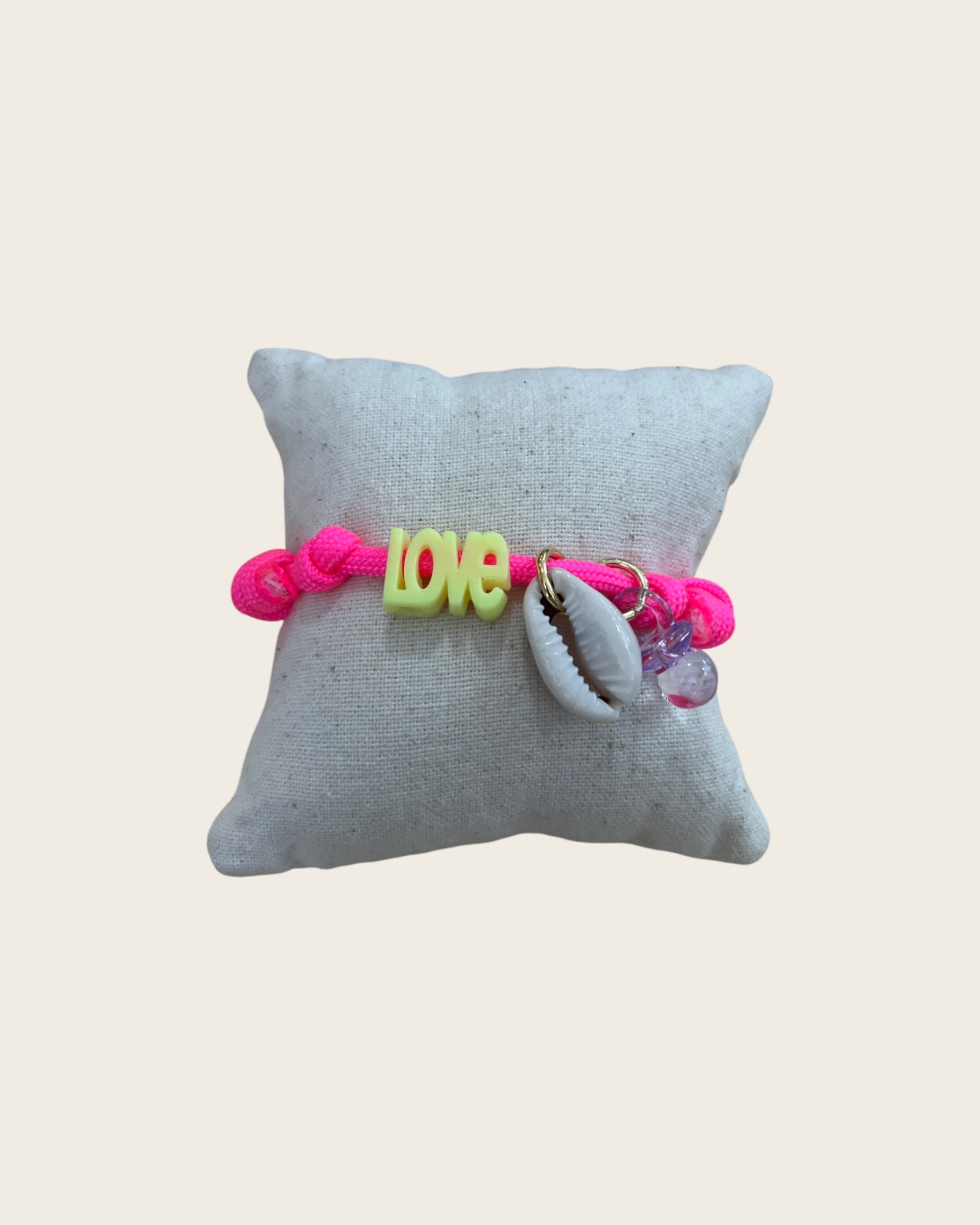 CREATION LOLOTTE - Bracelet Love Rose Fluo