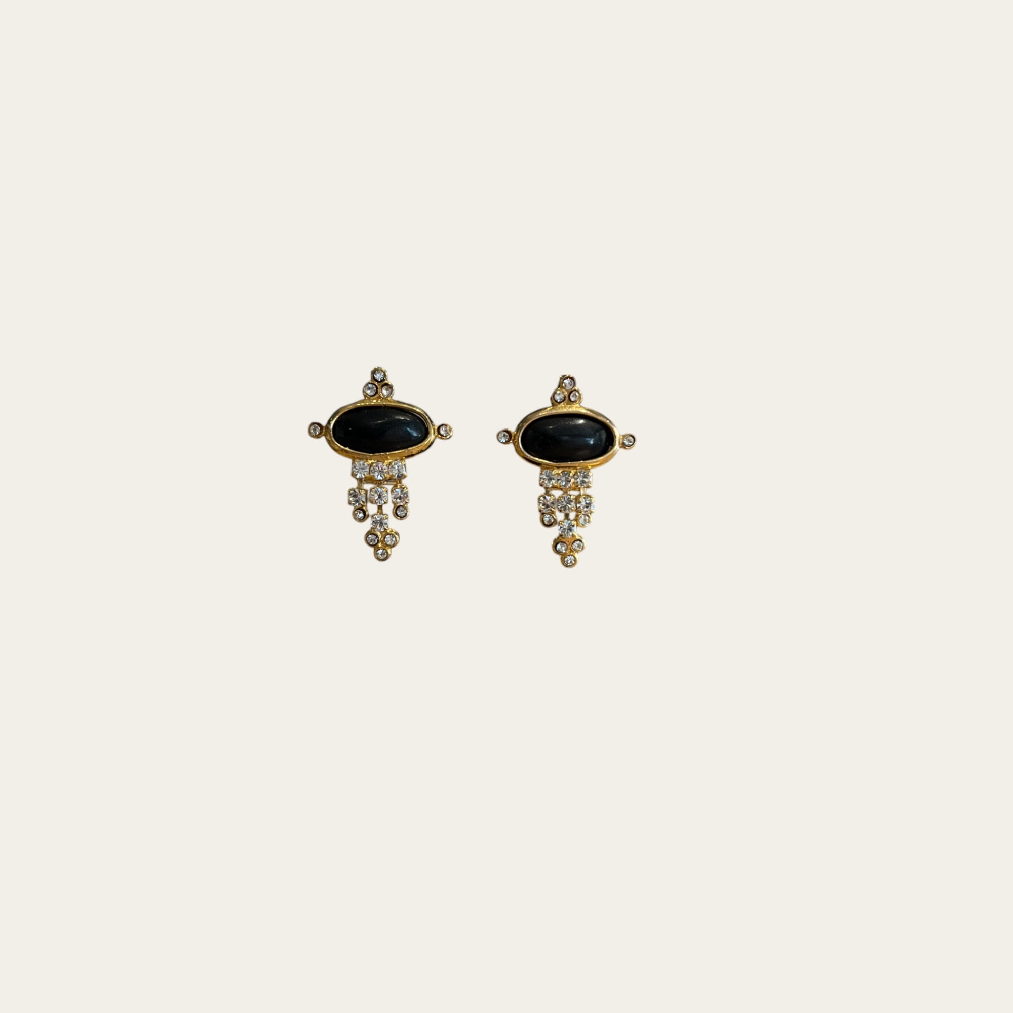 GAS BIJOUX - Boucles d'oreilles Tiki petit modèle dorées - Noir
