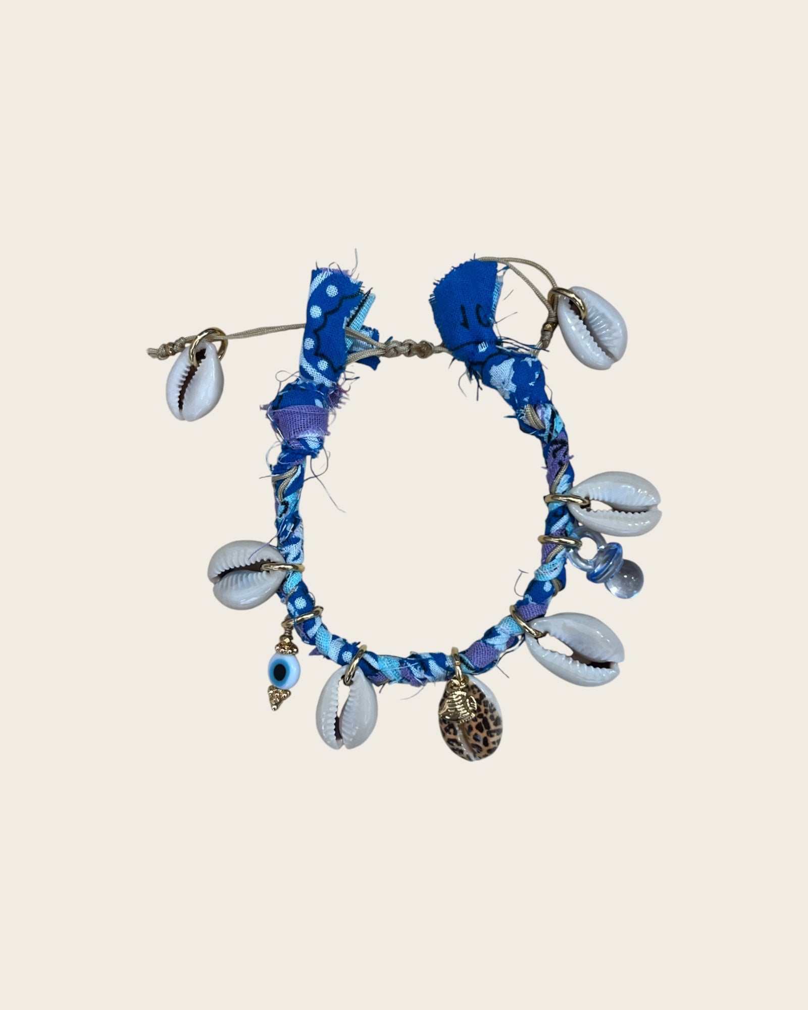 CREATION LOLOTTE - Bracelet Bandana Bleu