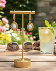 GAS BIJOUX - BOUCLES d'OREILLES TAO SPLASH - Calcédoine bleue et cristaux jaunes