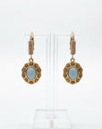 GAS BIJOUX - BOUCLES d'OREILLES TAO SPLASH - Calcédoine bleue et cristaux jaunes