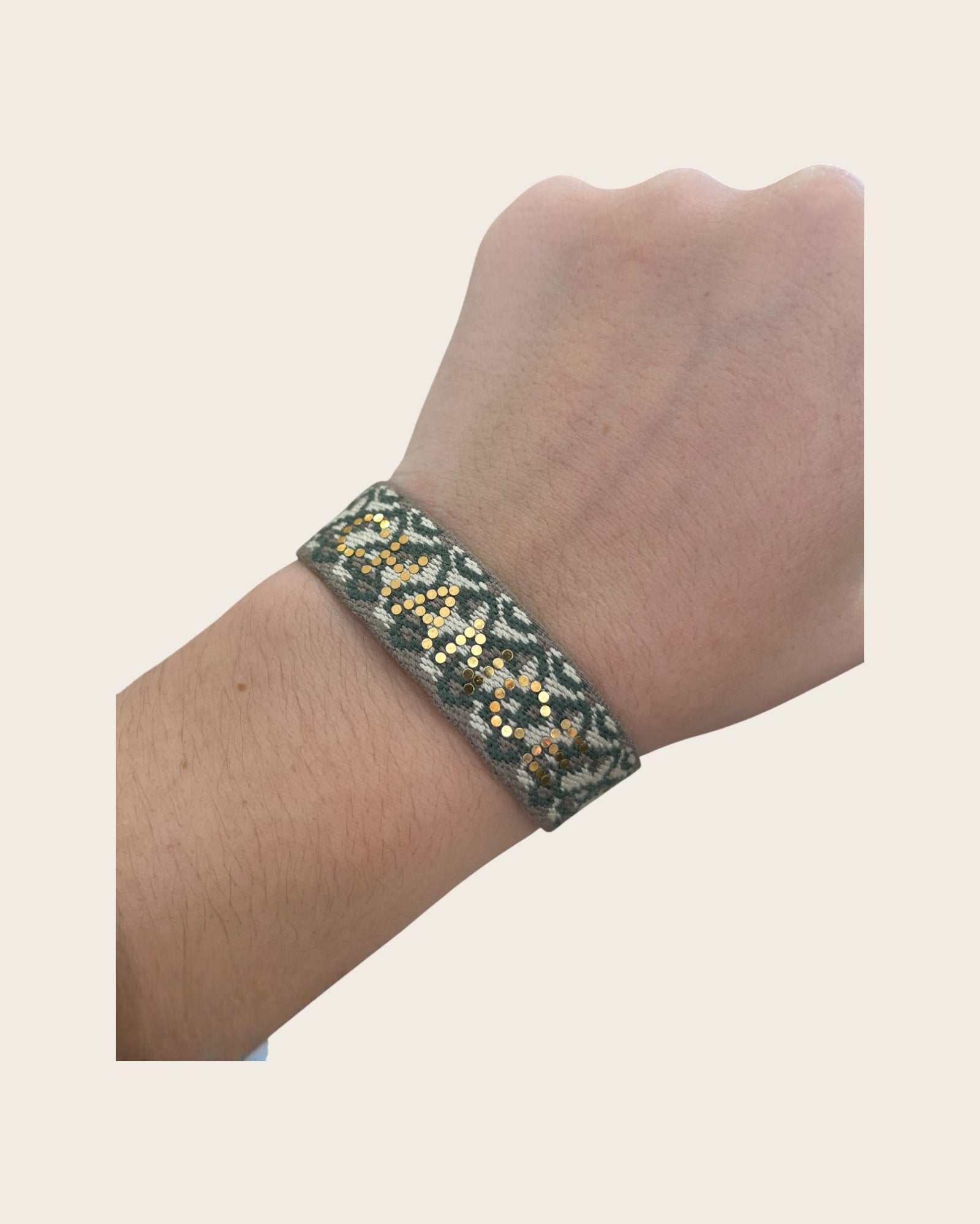 CREATION LOLOTTE - Bracelet Tissu CHANCE Marron
