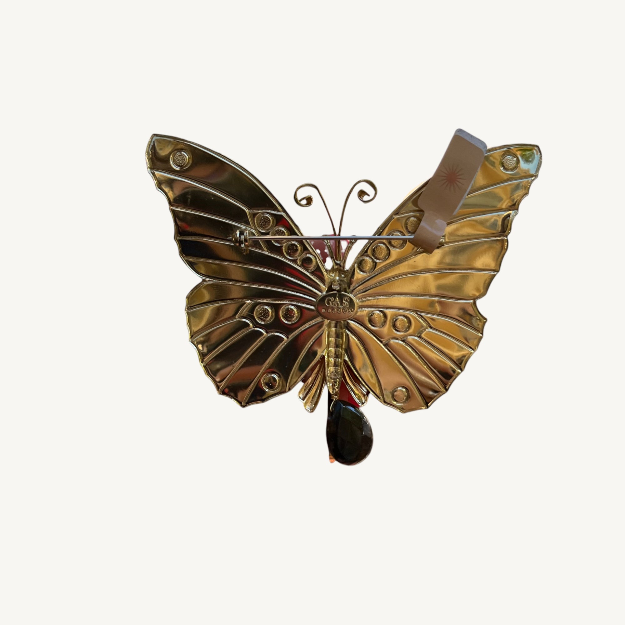 GAS BIJOUX - Broche BUTTERFLY Marron