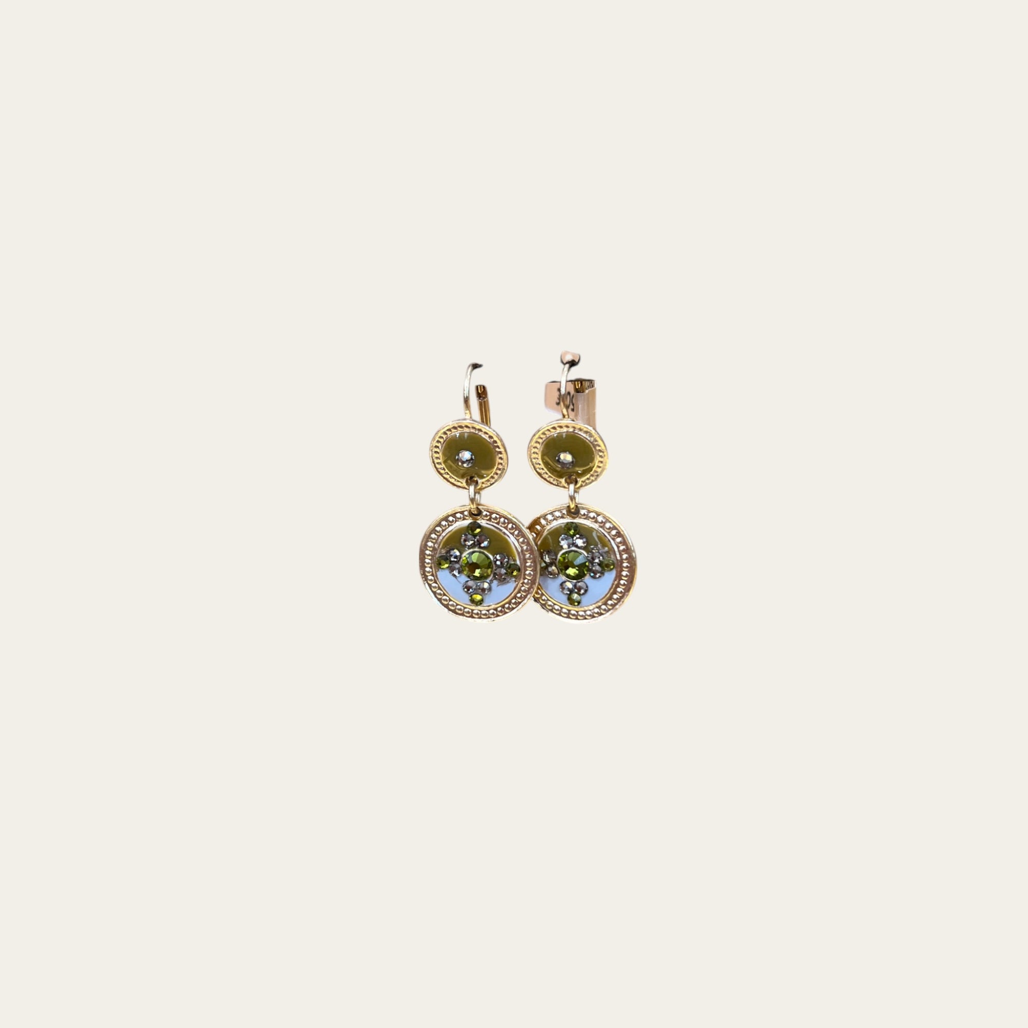 GAS BIJOUX - Boucles d'oreilles Sequin dorées - Vert