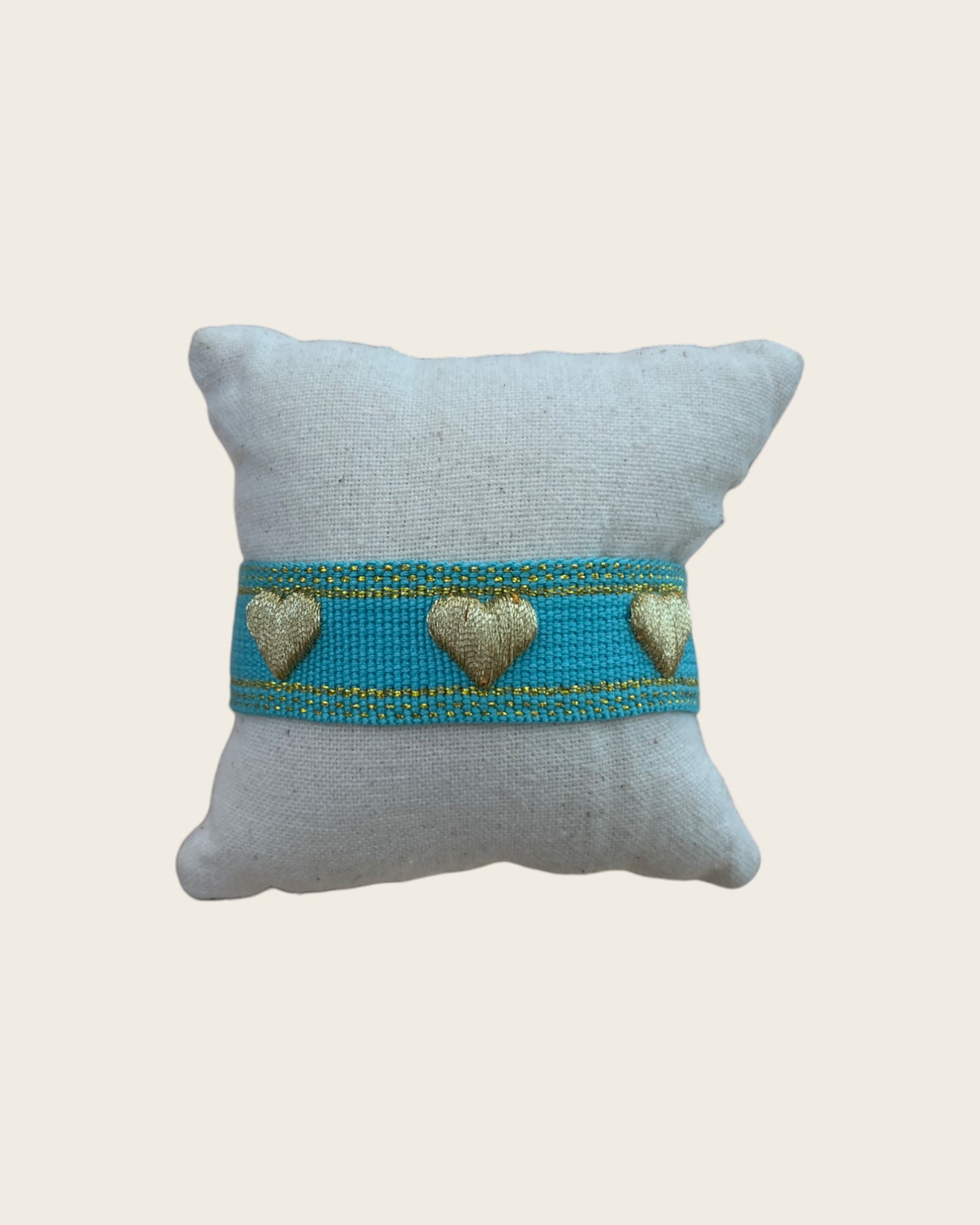 CREATION LOLOTTE - Bracelet Tissu Coeur Bleu