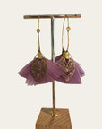 GAS BIJOUX - Créoles MARLY dorées à l'or fin grand modèle - Violet
