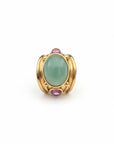 GAS BIJOUX - BAGUE SIMONE dorée à l'or fin - AVENTURINE et AMETHYSTE - TAILLE XL