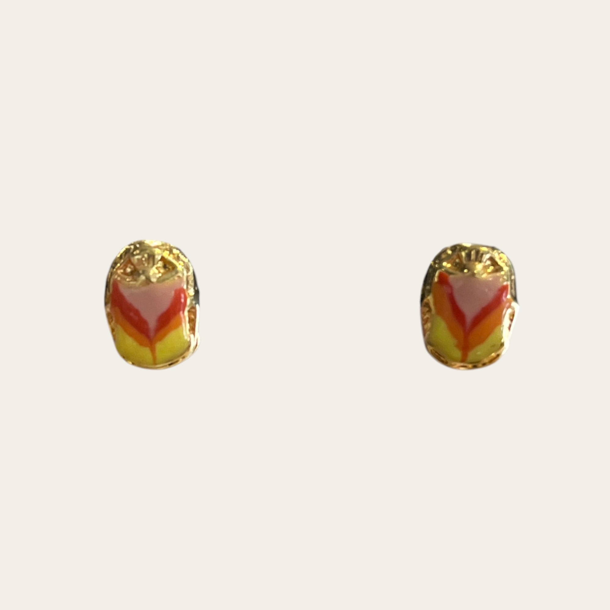 GAS BIJOUX - Boucles d'oreilles puces SCARAMOUCHE dorées rose