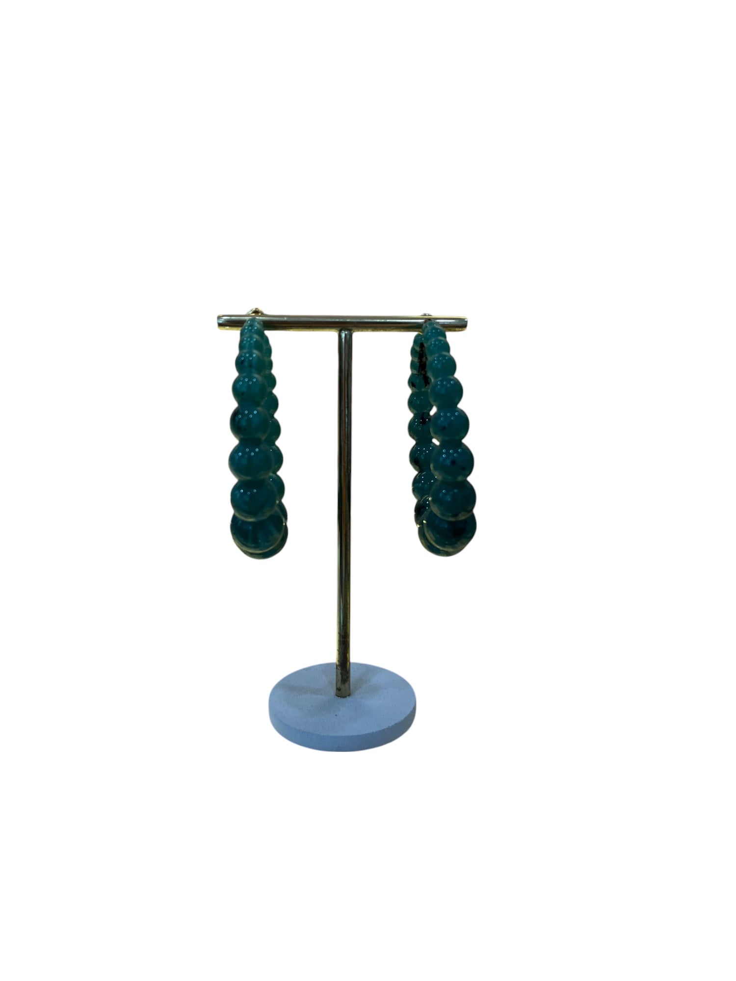 GAS BIJOUX - Boucles d'oreilles créoles Andy grand modèle dorées - Verte