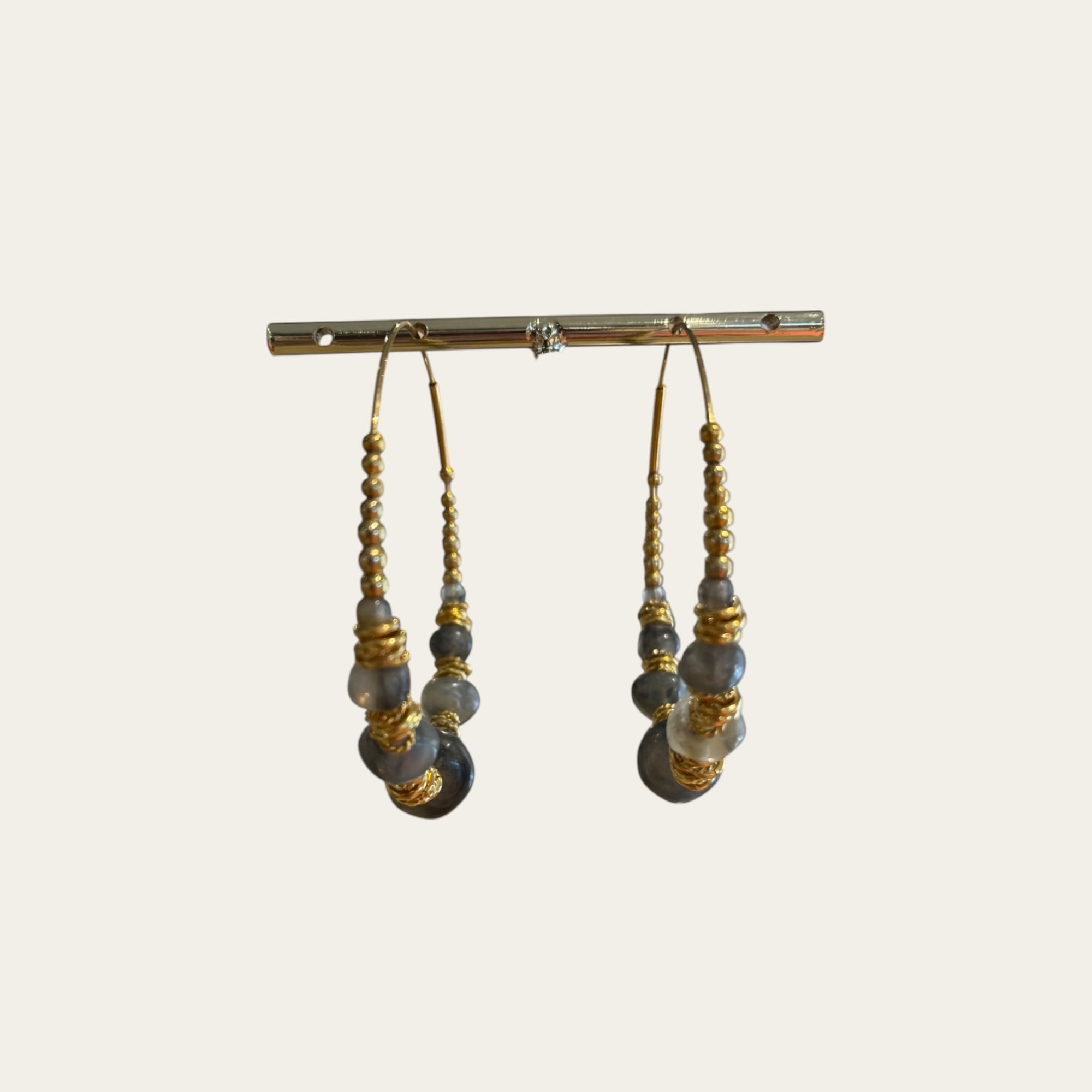 GAS BIJOUX - Créoles perles - Gris
