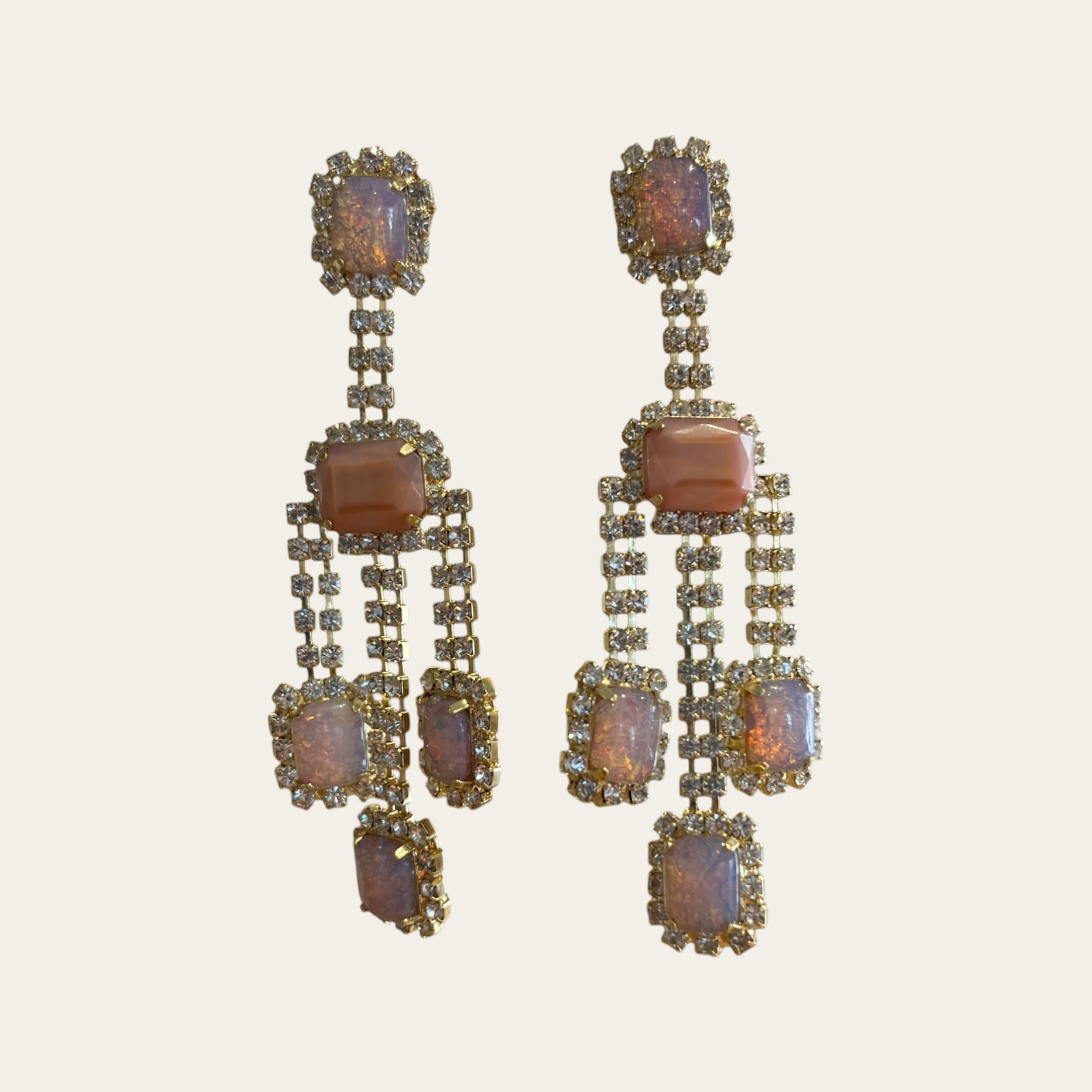 GAS BIJOUX - Boucles d'oreilles LEONOR métal doré - Rose