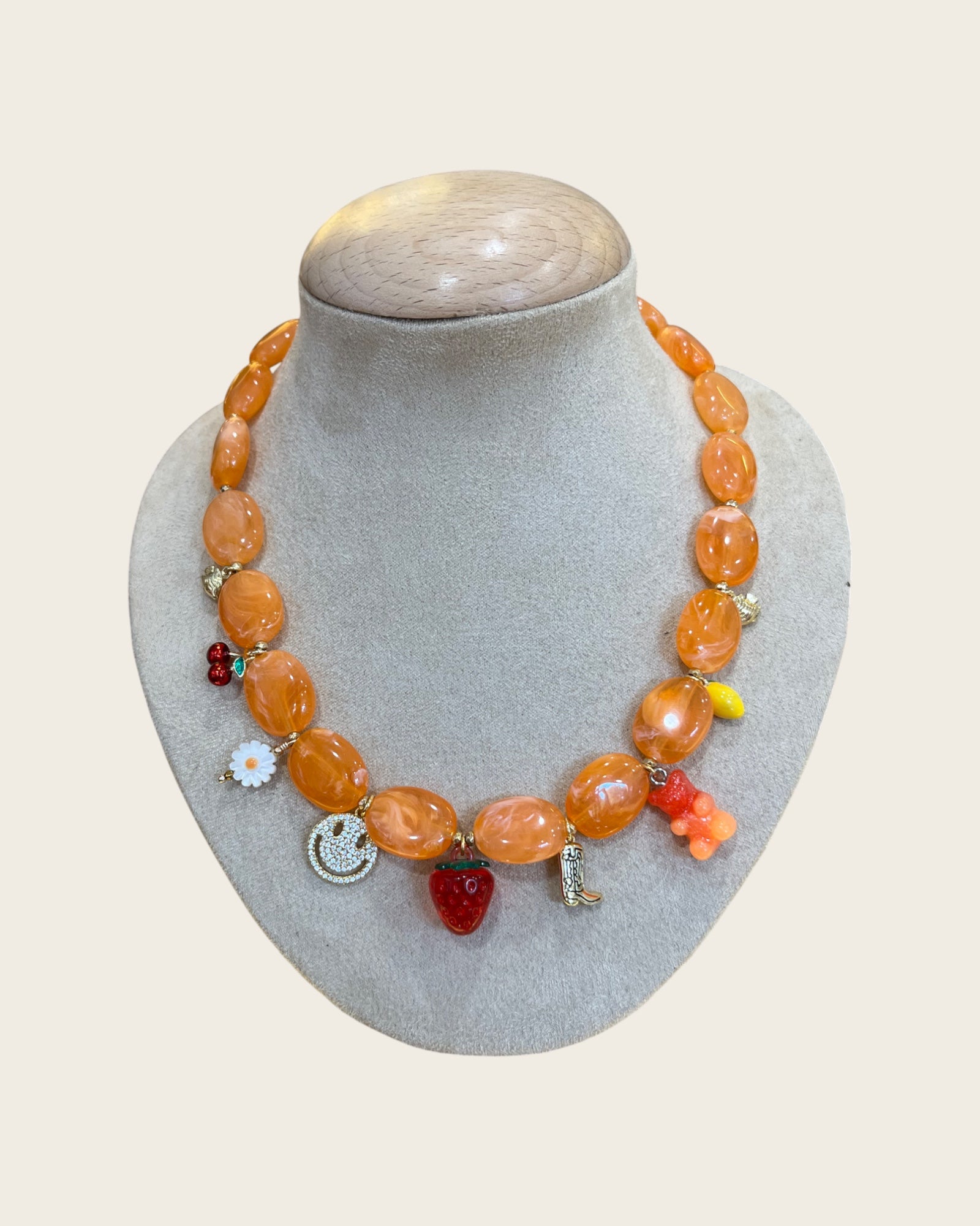 CREATION LOLOTTE - Collier Orange pendentifs