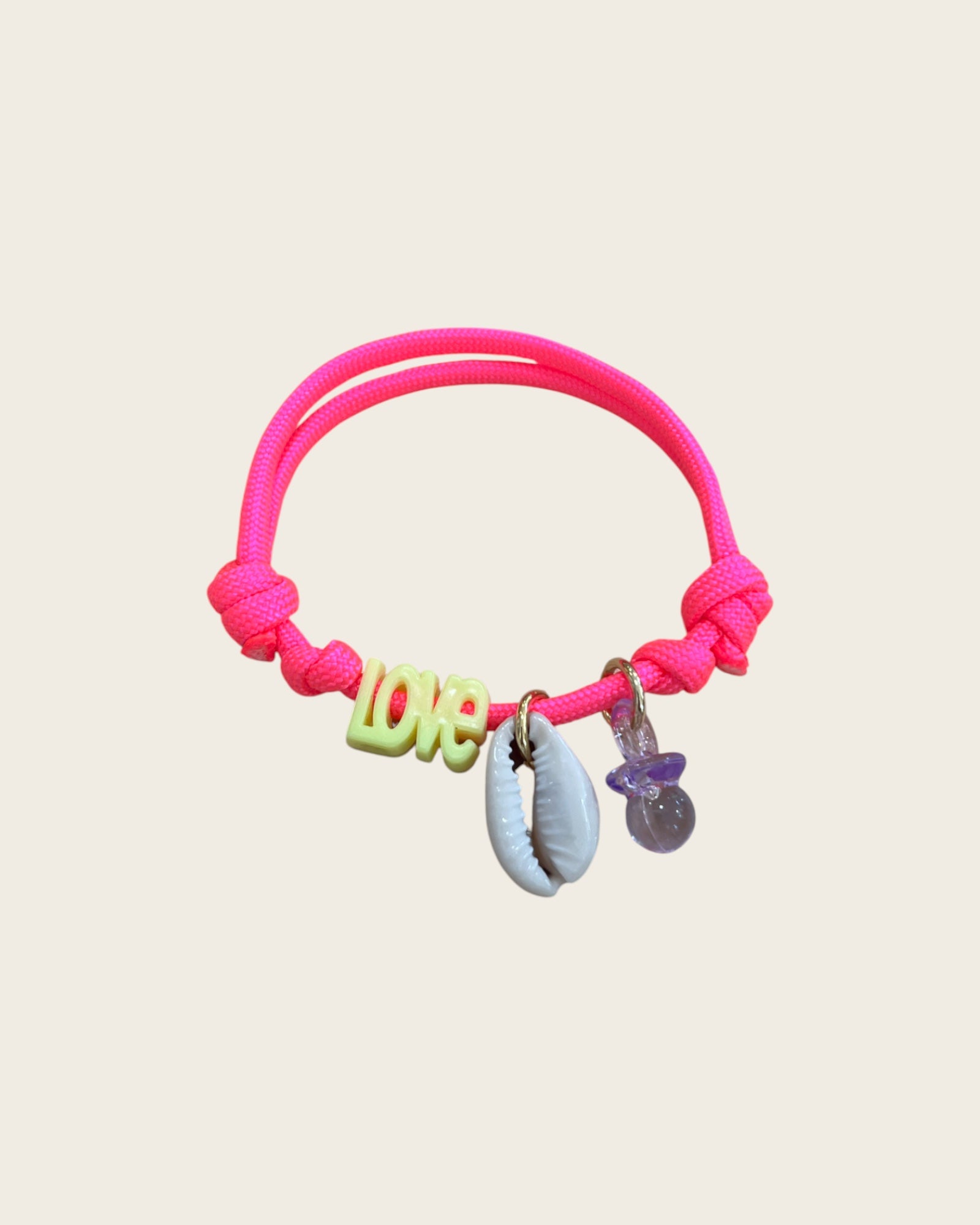 CREATION LOLOTTE - Bracelet Love Rose Fluo