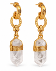 GAS BIJOUX - BOUCLES D'OREILLES AVENTURA - MÉTAL DORÉ - CRISTAL DE ROCHE