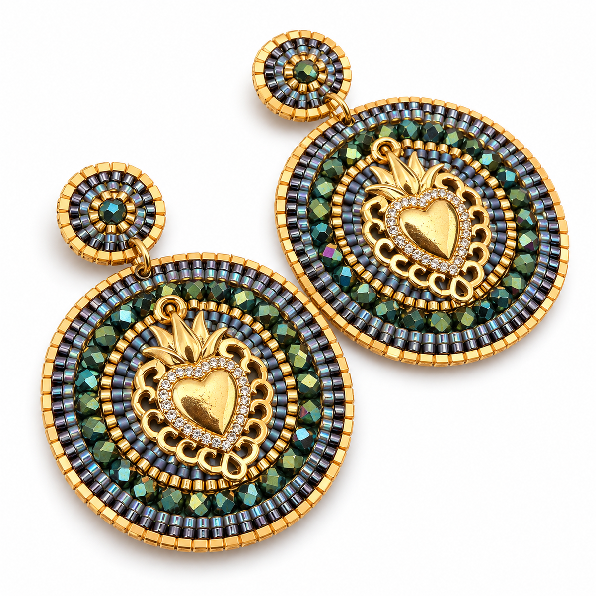 HYPNOCHIC - BOUCLES D'OREILLES COLLECTION MARIE - BLEUES ET VERTES