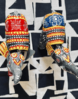 Statuette Éléphant Tête Articulée, Papier Mâché, Inde