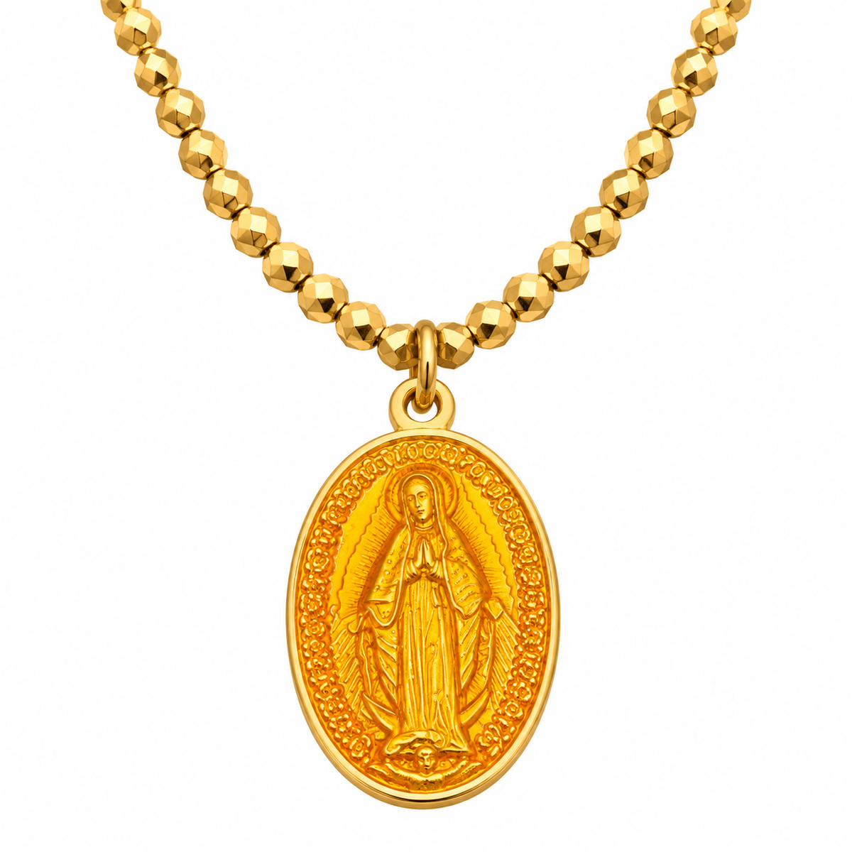 LE MONDE EST STONE - COLLIER VIERGE MIRACULEUSE - JAUNE