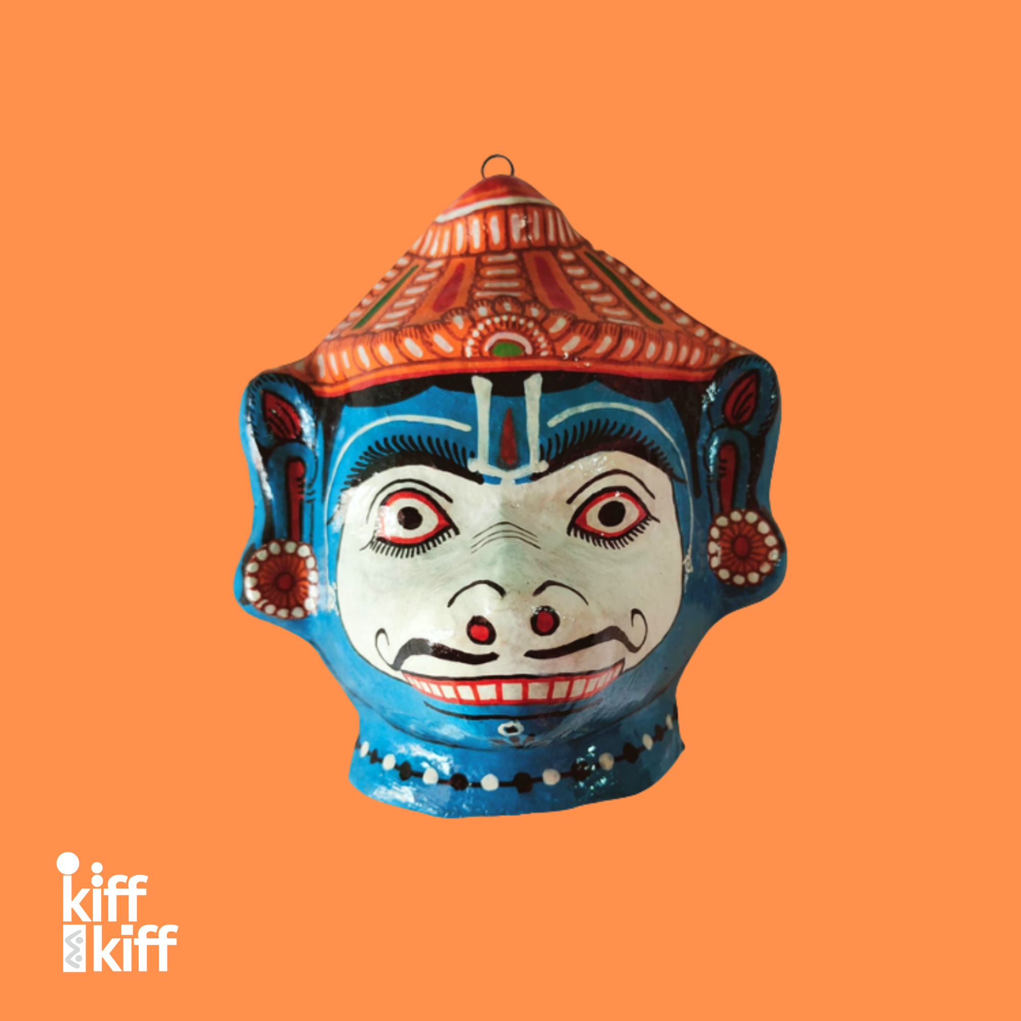 Masque décoration murale Indien Jambaban papier maché