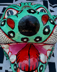 Masque léopard vert artisanal en papier mâché, Odisha Inde