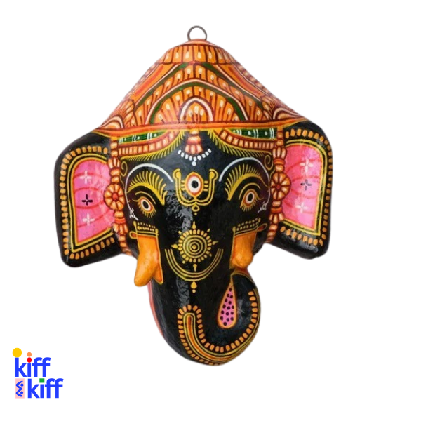 Masque décoration murale Inde Ganesh noir 