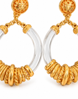 GAS BIJOUX - BOUCLES D'OREILLES AMARIZA PETIT MODELE - ACETATE TRANSPARENT - MÉTAL DORÉ