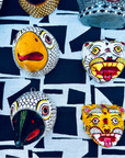 Masque décoration murale Inde tigre blanc 10cm