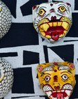 Masque décoration murale Inde tigre blanc 10cm