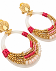 GAS BIJOUX - BOUCLES D'OREILLES CLIPS ACÉTATE - MÉTAL DORÉ - TONS DE ROSE