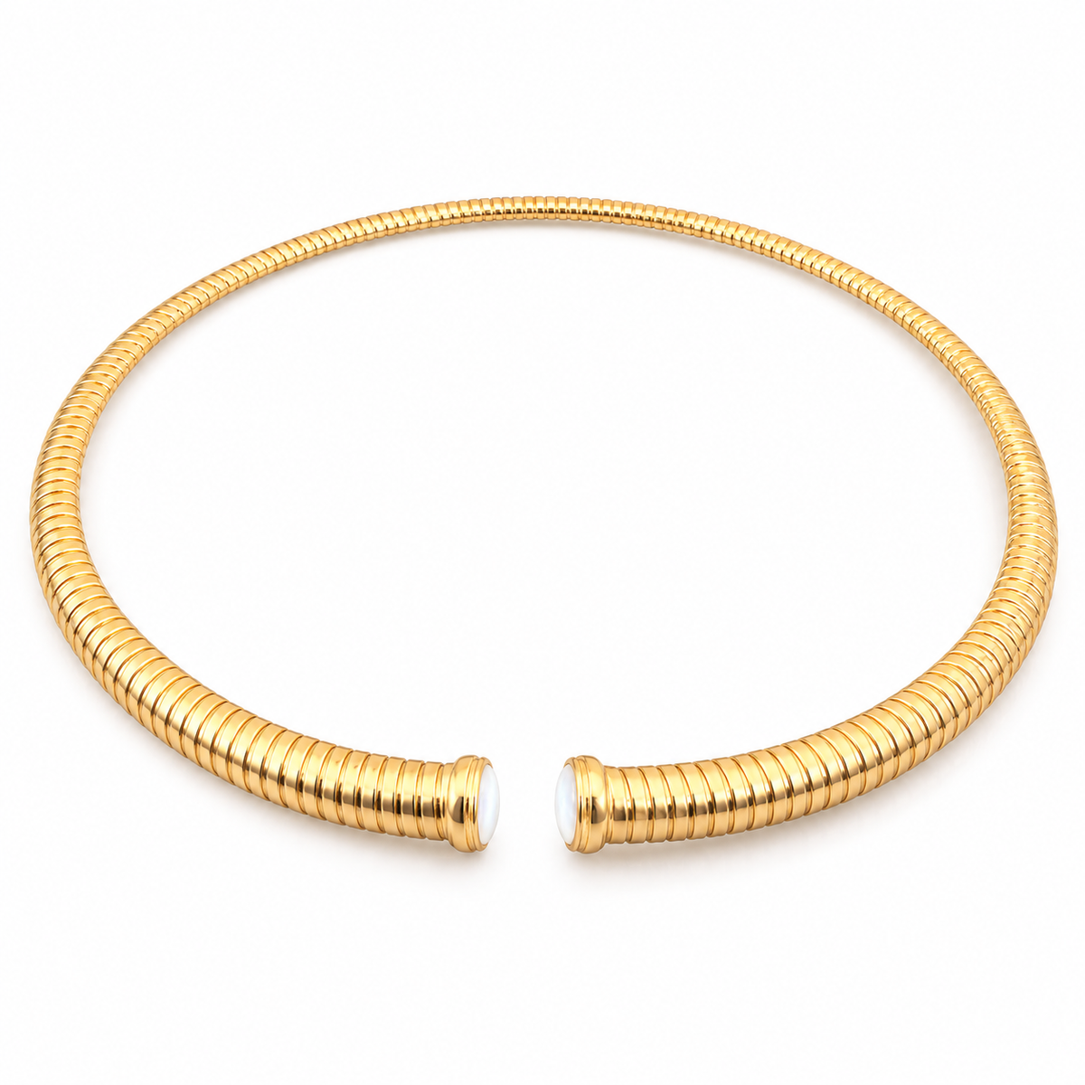 GAS BIJOUX - COLLIER ANTIGONE - NACRE BLANCHE - MÉTAL DORÉ