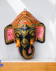 Masque décoration murale Inde Ganesh noir 