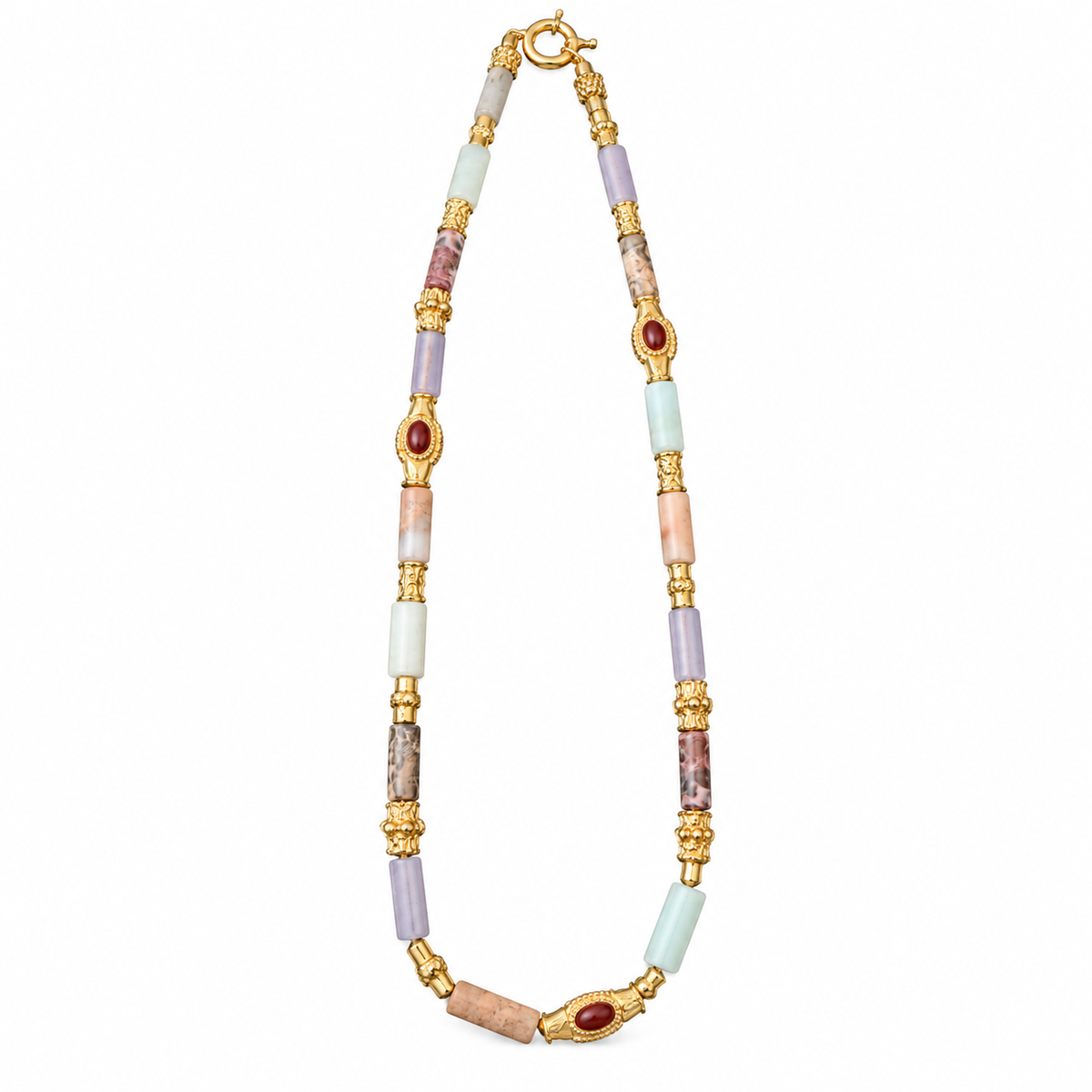 GAS BIJOUX - COLLIER KALI CABOCHONS DORÉS - AMAZONITE