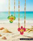 GAS BIJOUX - COLLIER MIRAGE TRÈFLE émail vert et jaune doré à l’or fin