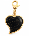 GAS BIJOUX - CHARMS COEUR MIRAGE GM - NOIR ET PAILLETTES OR