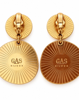 GAS BIJOUX - BOUCLES D'OREILLES DIVA DOUBLE NUAGE PETITE MODELE - CLIPS - MÉTAL DORÉ