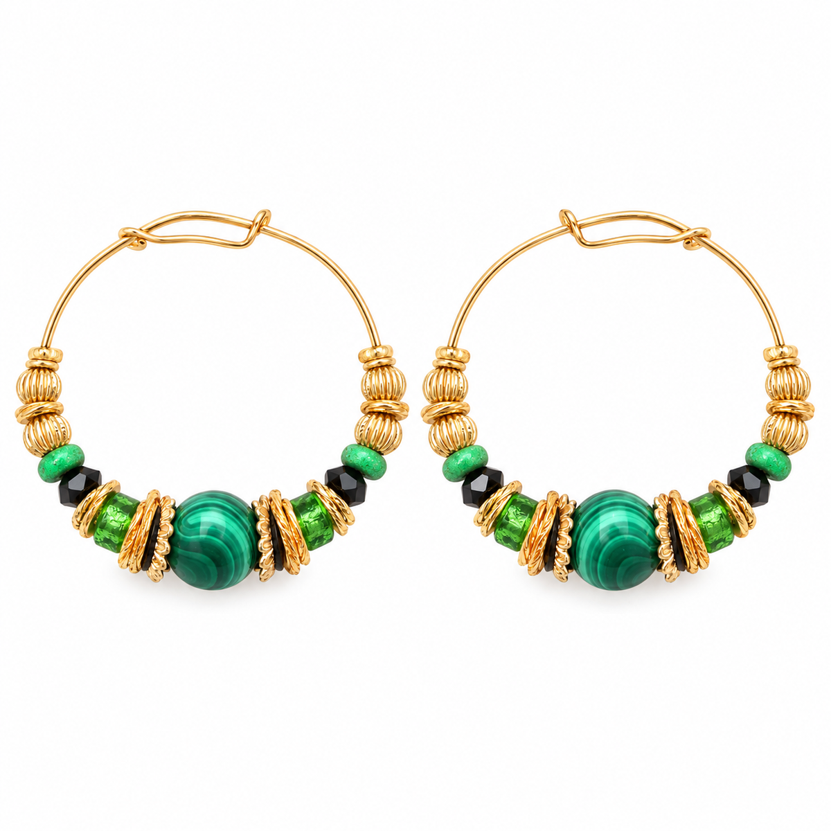 GAS BIJOUX - BOUCLES D'OREILLES CREOLES ALOHA - MÉTAL DORÉ