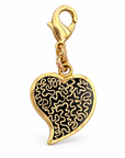GAS BIJOUX - CHARMS MIRAGE PETIT COEUR - EMAIL NOIR ARABESQUE DORE