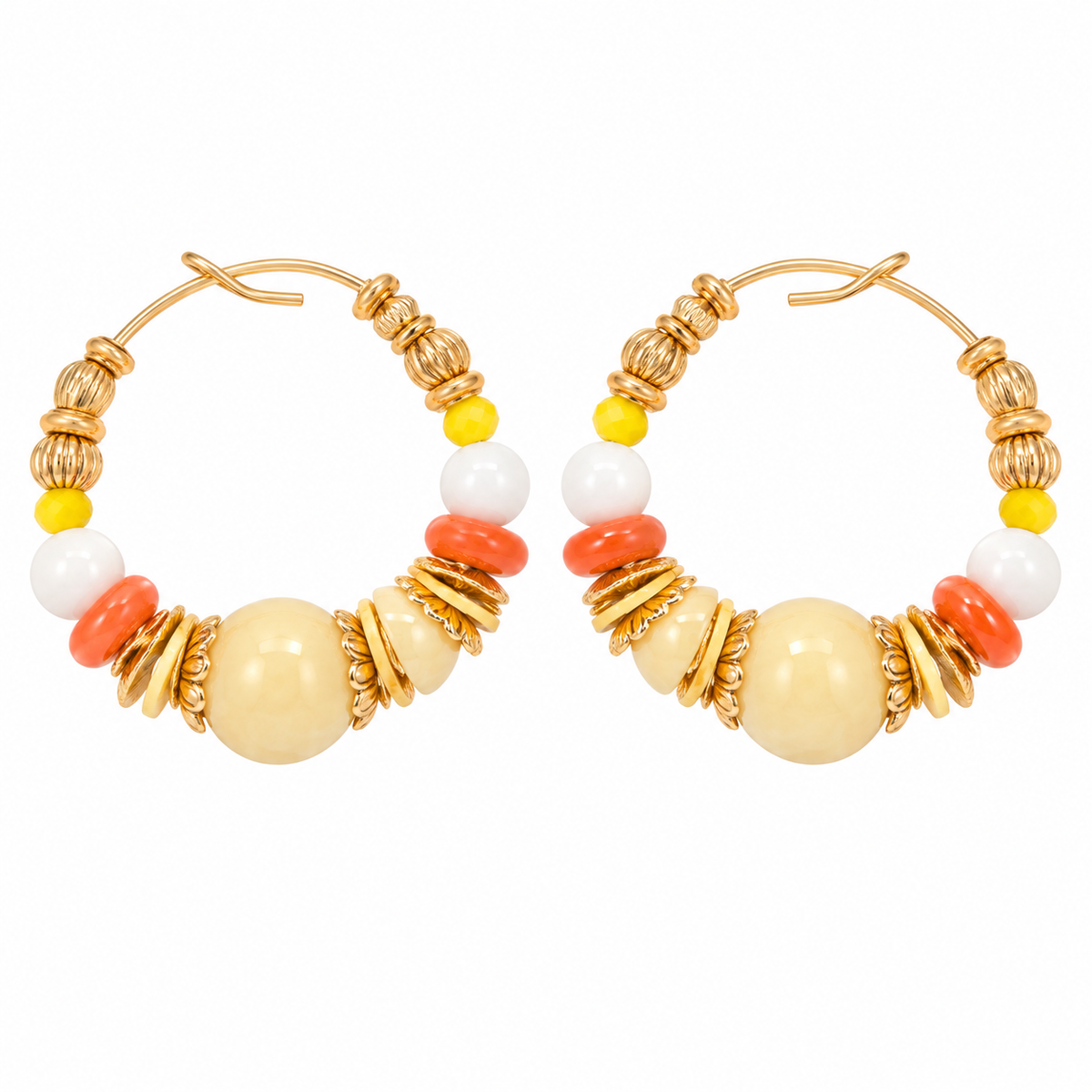 GAS BIJOUX - BOUCLES D'OREILLES CREOLES ALOHA - MÉTAL DORÉ