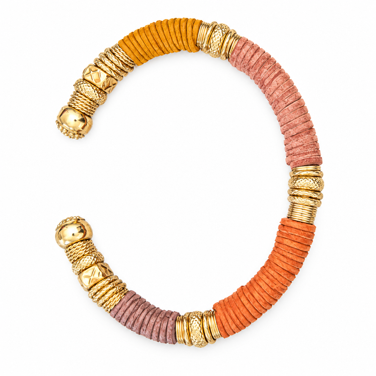 GAS BIJOUX - BRACELET SARI BIS DORÉ - CUIRS 4 COULEURS