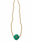 LE MONDE EST STONE - SAUTOIR ÉLASTIQUE FLOWER VERT JADE