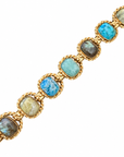 GAS BIJOUX - BRACELET AMARANTE MULTI GRAND MODELE - TURQUOISE - AMAZONITE - VESSONITE - MÉTAL DORÉ