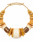GAS BIJOUX - BOUCLES D'OREILLES CREOLES ALOHA - METAL DORE