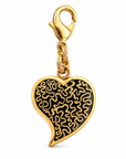 GAS BIJOUX - CHARMS MIRAGE PETIT COEUR - EMAIL NOIR ARABESQUE DORE