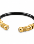 GAS BIJOUX - BRACELET SARI BIS ACETATE NOIR ET EMBOUTS CRISTAUX DE SWAROWSKI - TAILLE 1