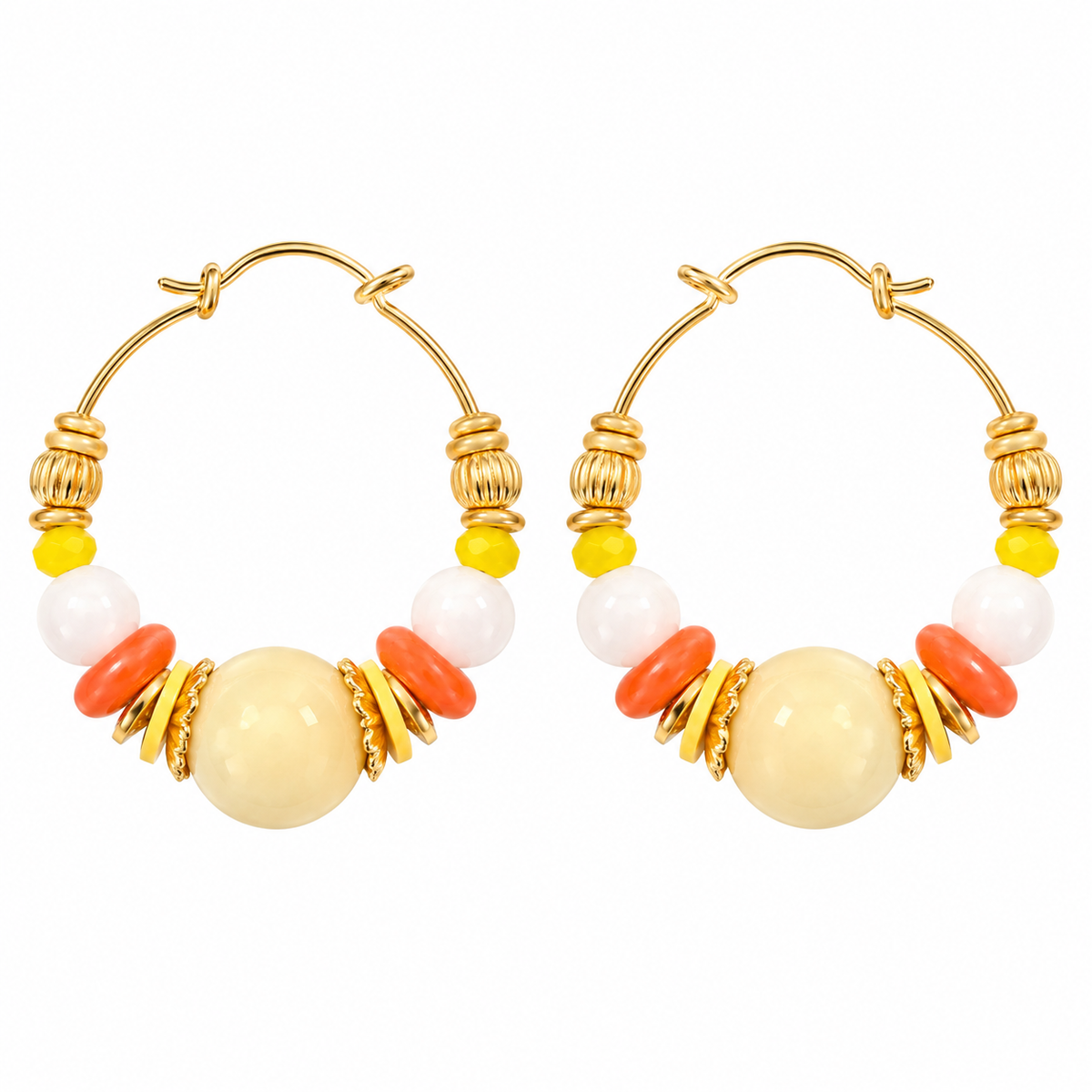 GAS BIJOUX - BOUCLES D'OREILLES CREOLES ALOHA - MÉTAL DORÉ