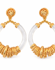 GAS BIJOUX - BOUCLES D'OREILLES AMARIZA PETIT MODELE - ACETATE TRANSPARENT - MÉTAL DORÉ