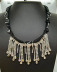 BADHNATI JEWELRY - Thème Midnight - Collier pluie de strass midnight